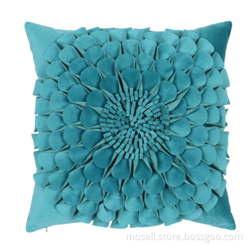 Fashion Design 3D Flower Hand-Made Polyester Cushion